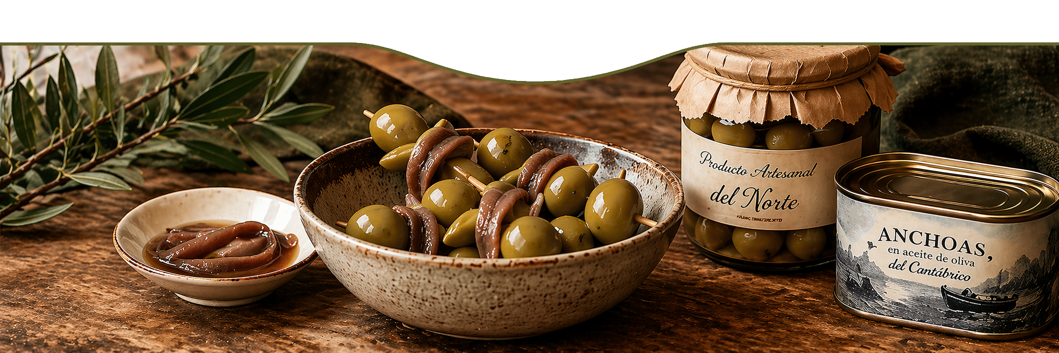 Gildas, aceitunas y anchoas del norte